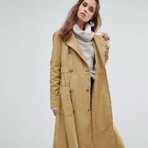 Free People Long Khaki Trench